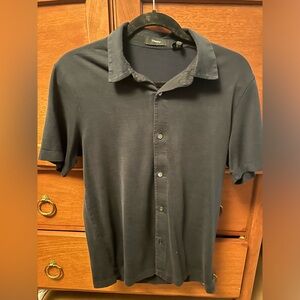Men’s Theory Short Sleeve Button Down Shirt - S - Dark Navy - Like New Condition
